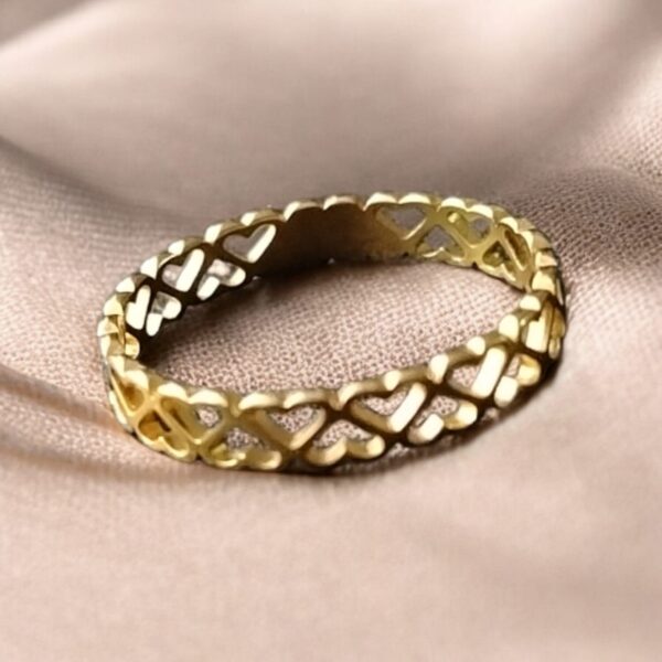 Anillo Cadena Corazones