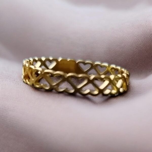 Anillo Cadena Corazones